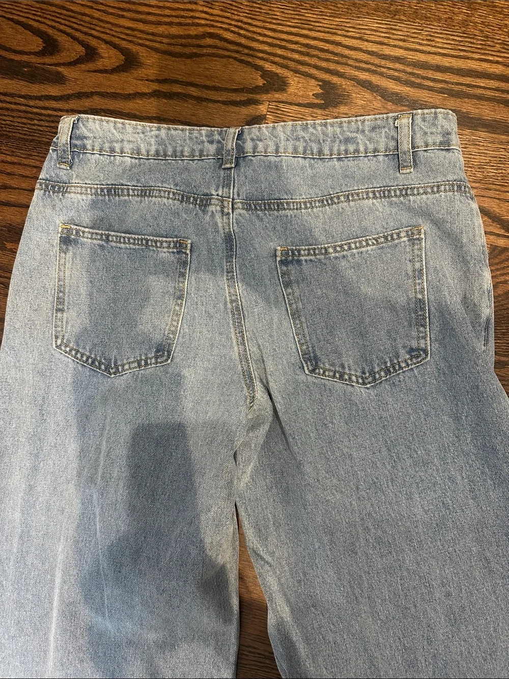 Edikted Light Blue Wide Leg Jeans